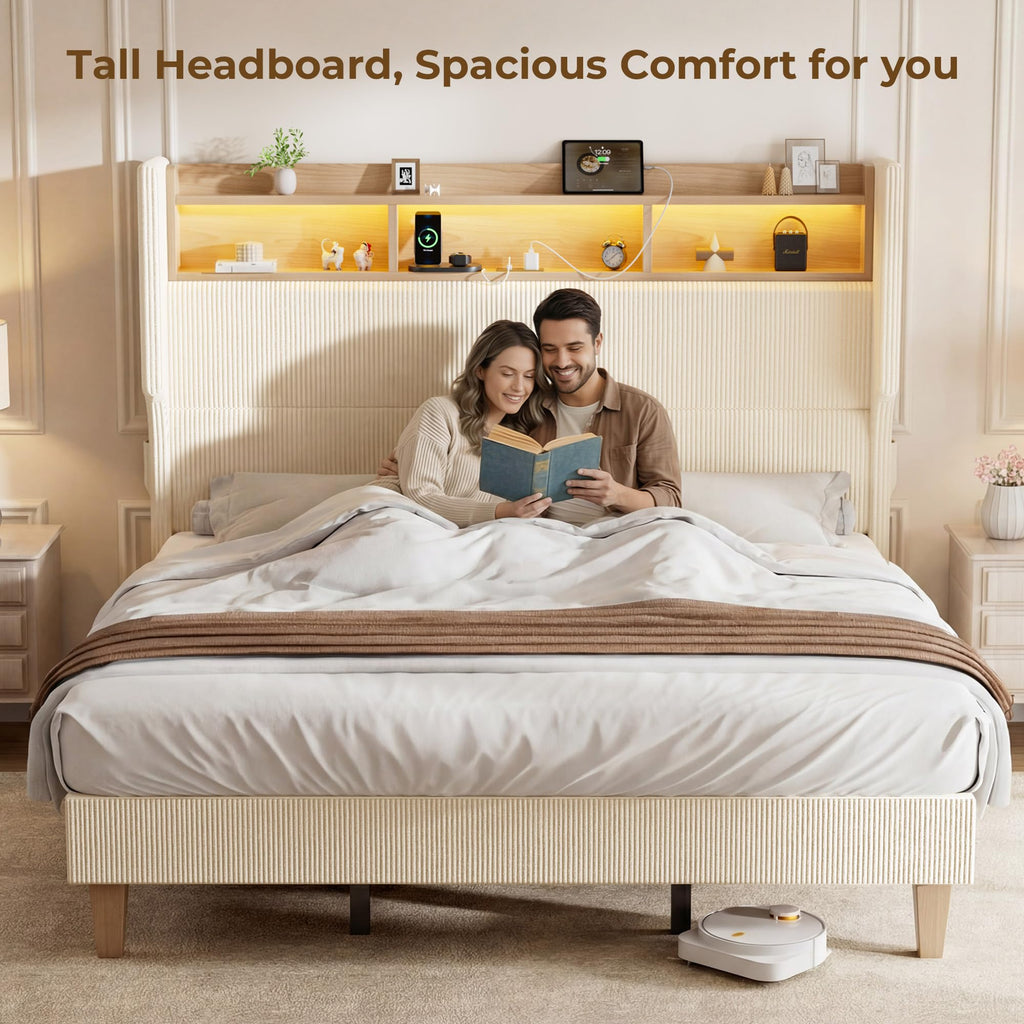Queen Size Bed Frame with Tall Headboard R825