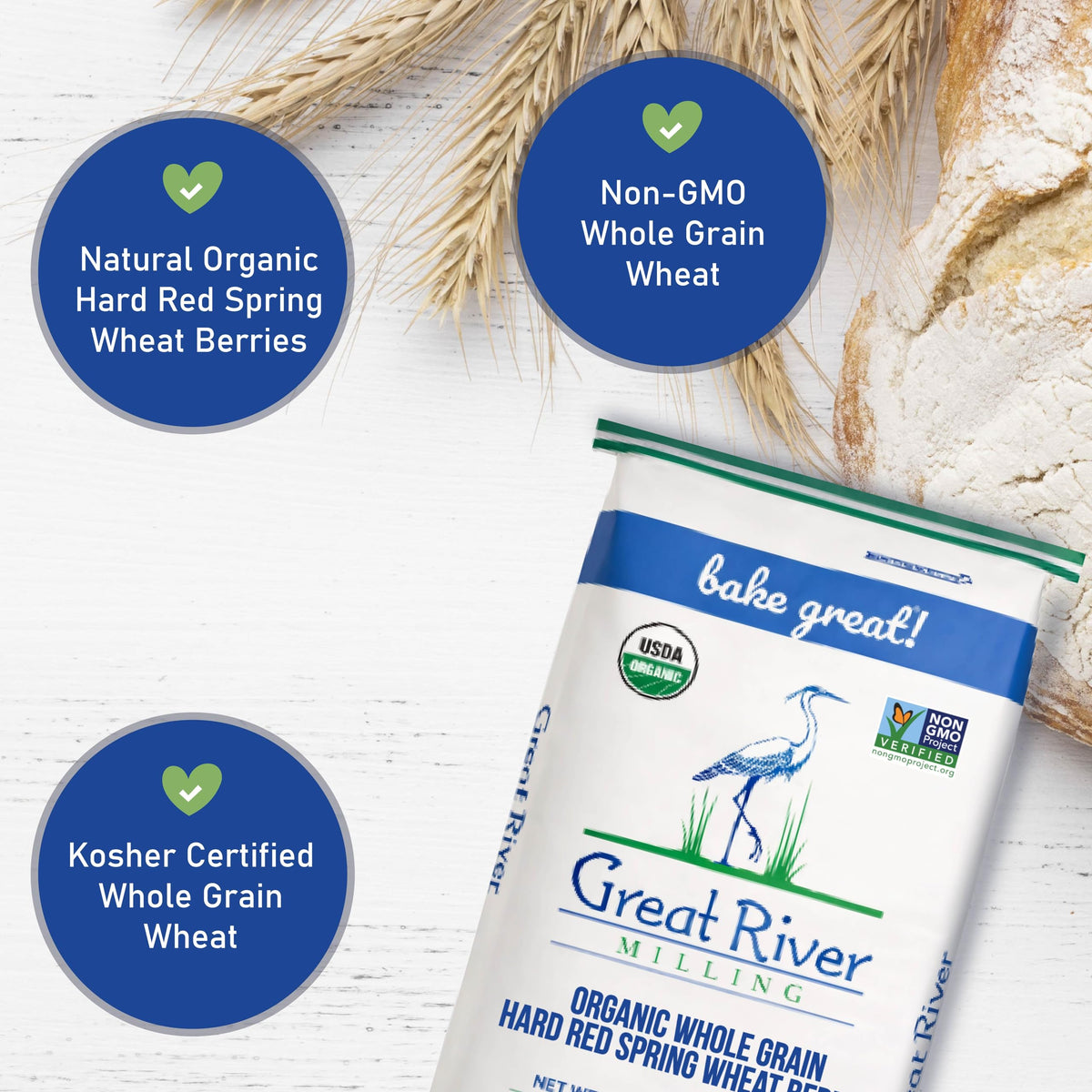 Organic Hard Red Spring Wheat Berries, 25 lb N3028