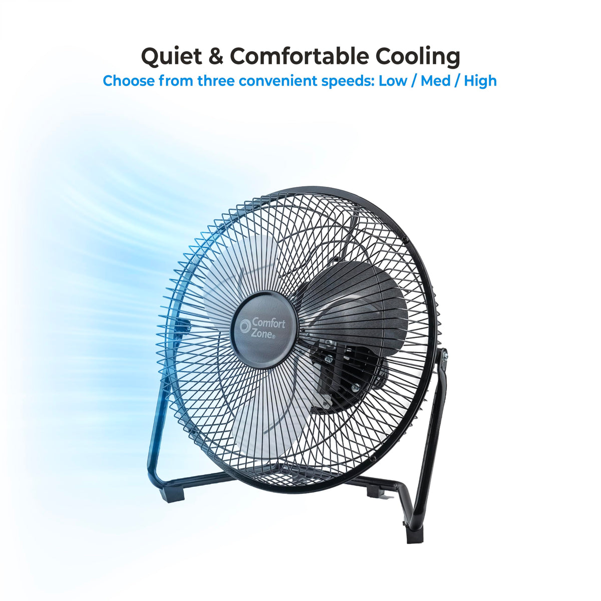 9 inch 3 Speed Metal Floor or Table Fan with Carry Handle U5541