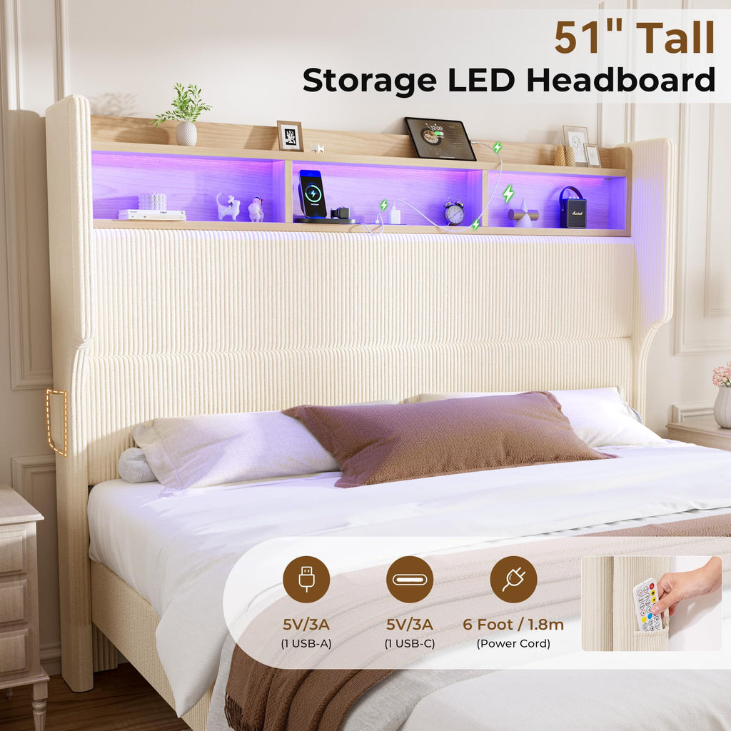 Queen Size Bed Frame with Tall Headboard R825
