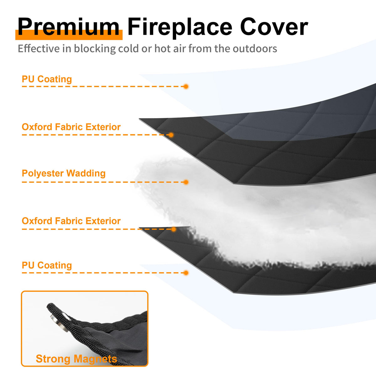 Magnetic Fireplace Cover 36" x 30" W2278