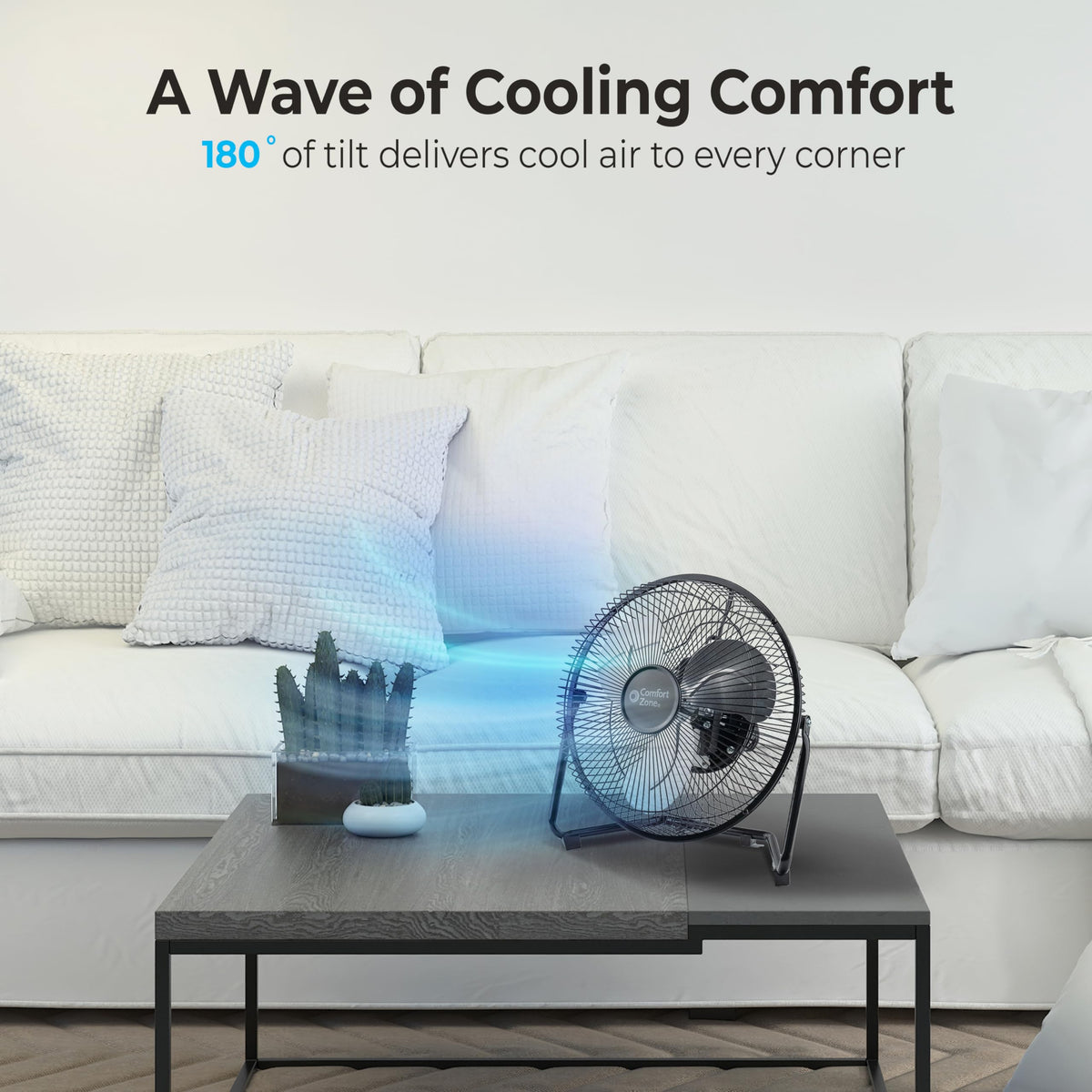 9 inch 3 Speed Metal Floor or Table Fan with Carry Handle U5541