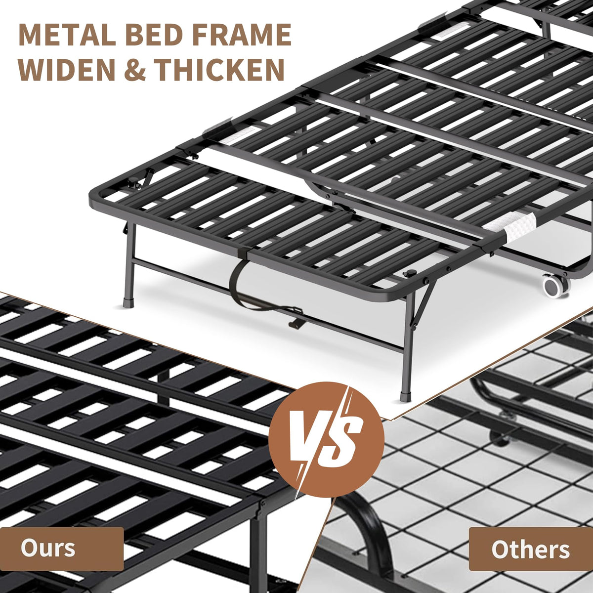Folding Bed with Mattress & Headboard F772532