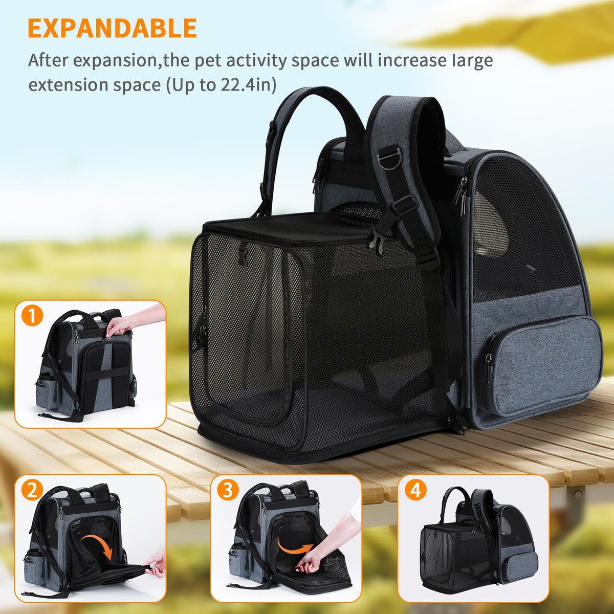 Expandable Breathable Pet Backpack Carrier V686968