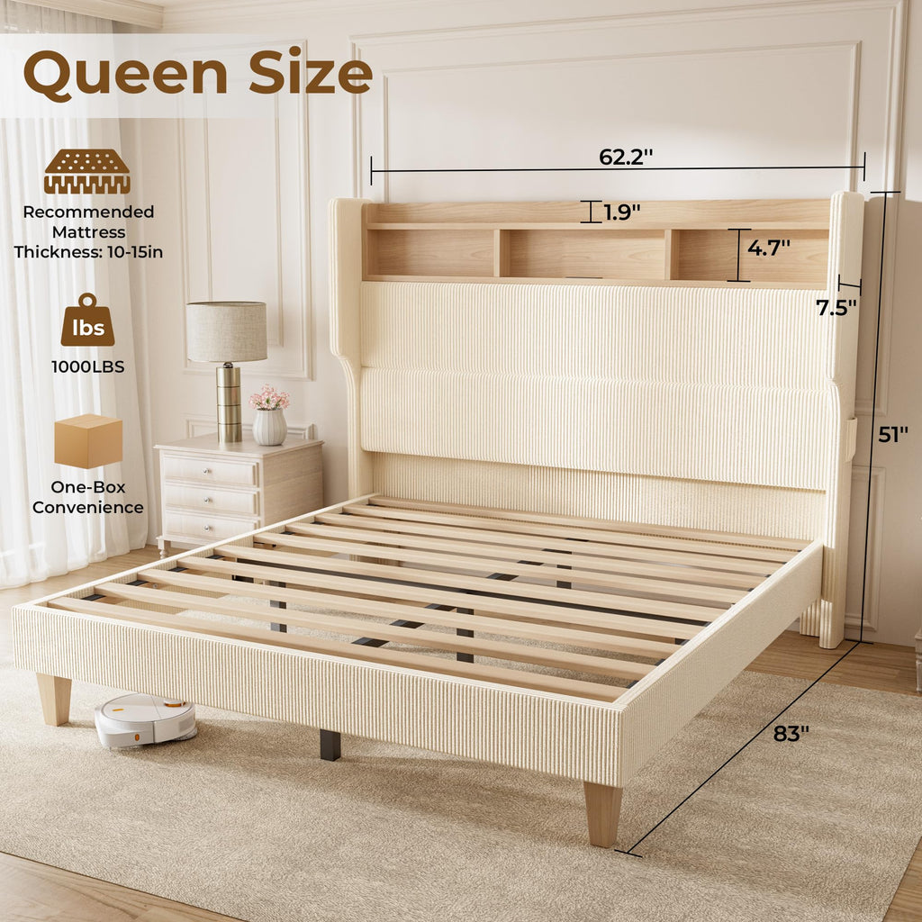 Queen Size Bed Frame with Tall Headboard R825