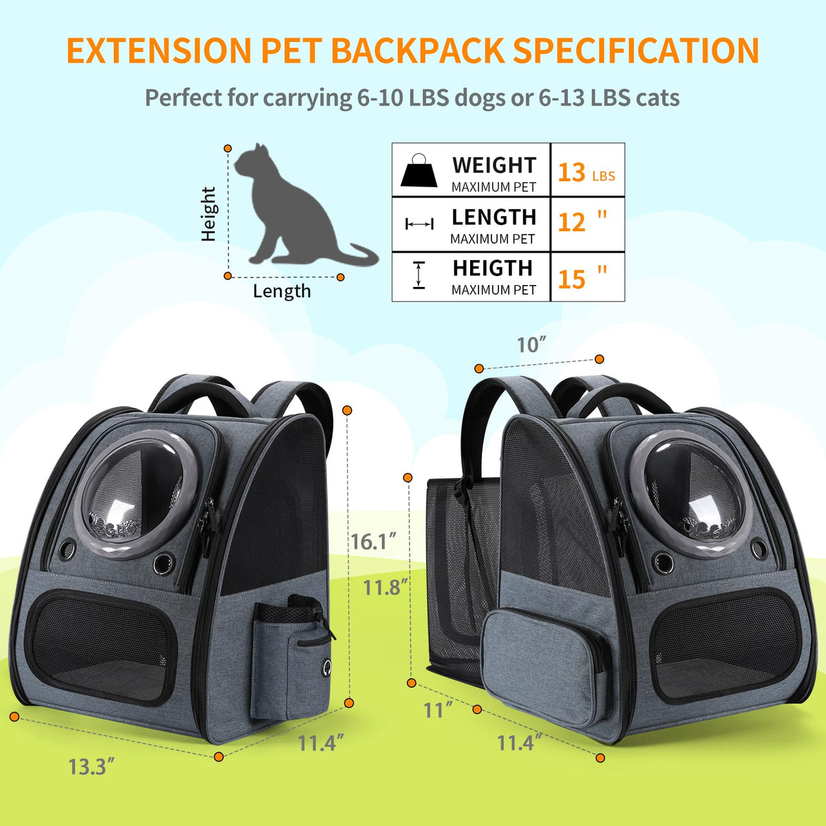 Expandable Breathable Pet Backpack Carrier V686968
