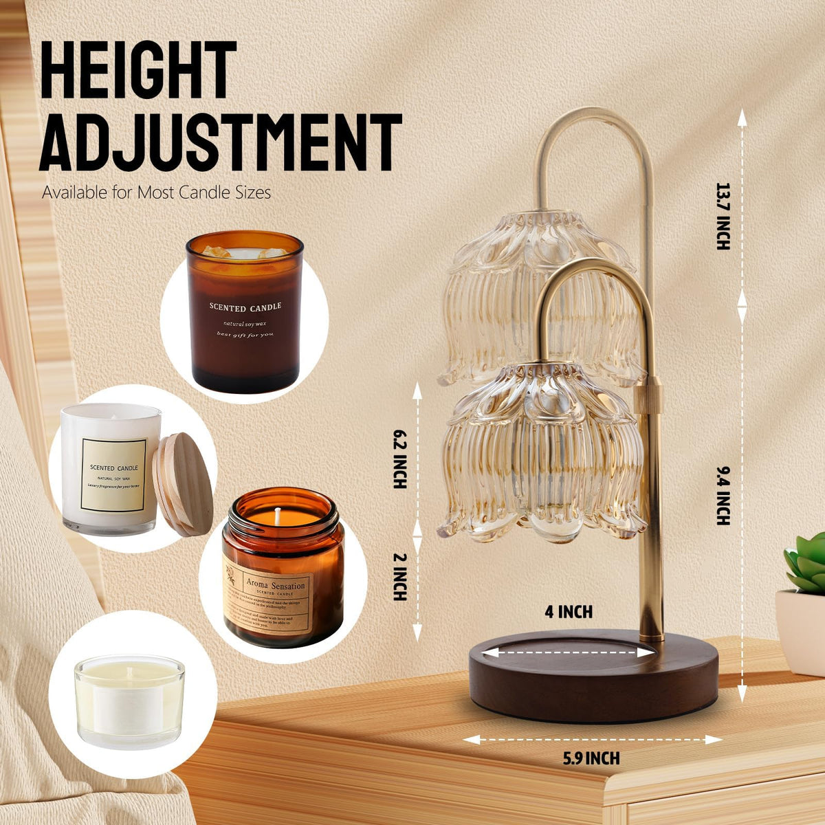 Candle Warmer Lamp with 2 Bulbs Y6609