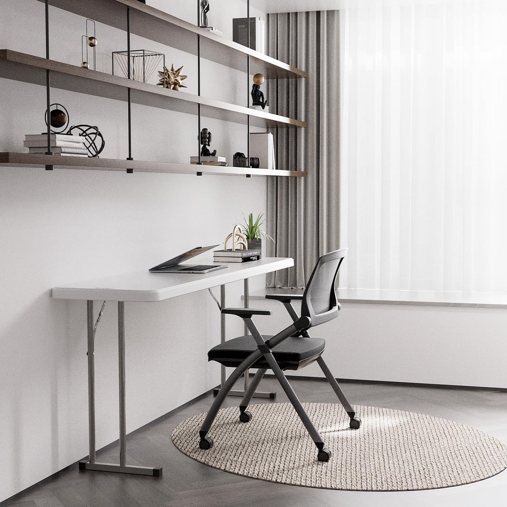 White 6 FT Narrow Folding Table B368722