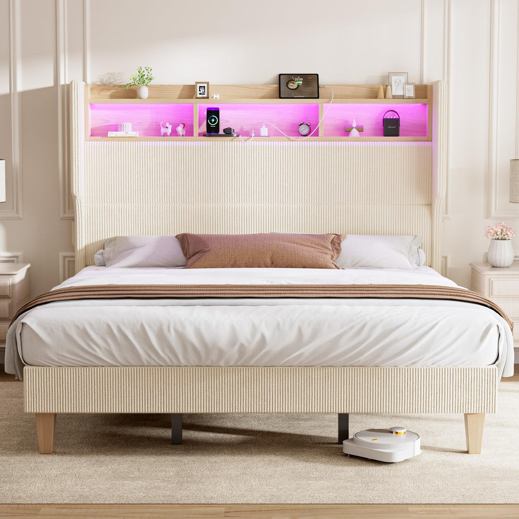Queen Size Bed Frame with Tall Headboard R825