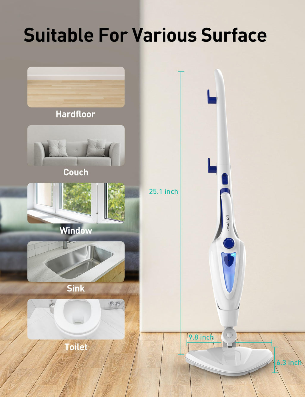 1500W Detachable Handheld Steam Mop O160