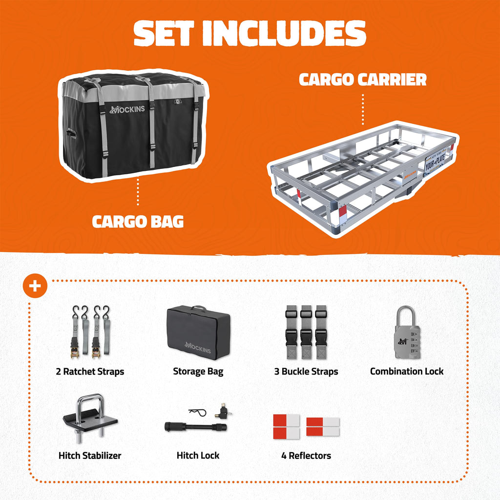 Aluminum Hitch Cargo Carrier & Cargo Bag G670386