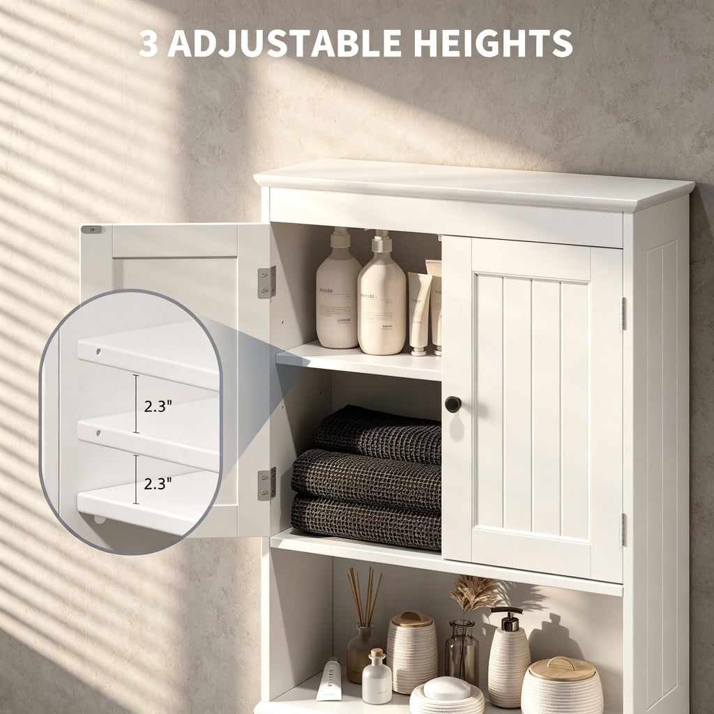 Over The Toilet Storage Cabinet with Open Shelf White N223553