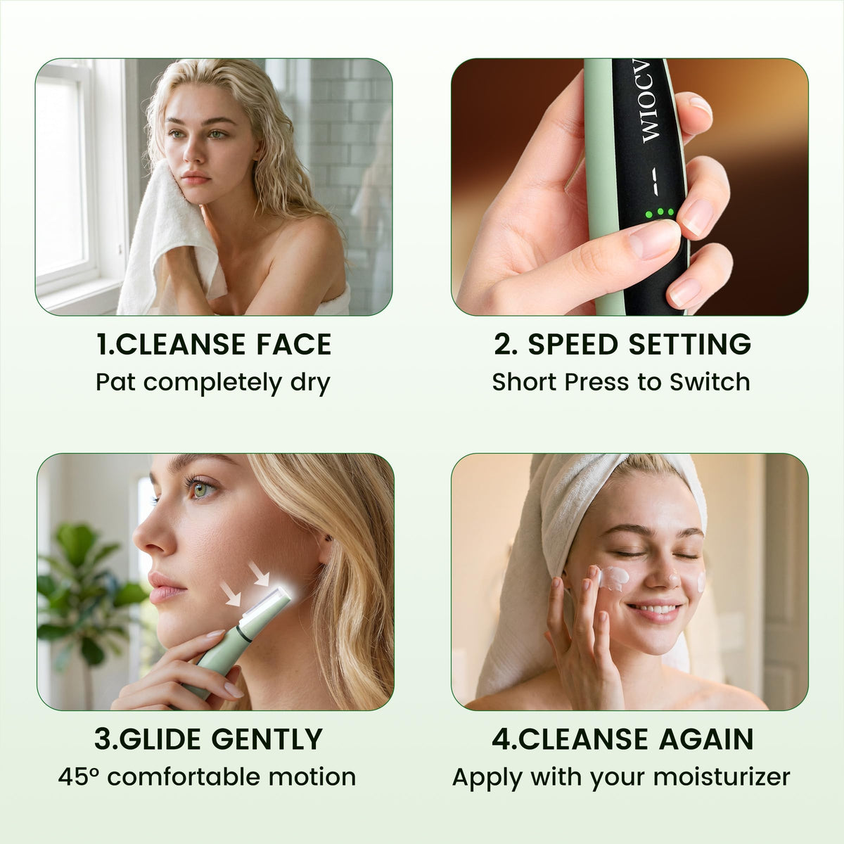 Green Electric Facial Razor B215