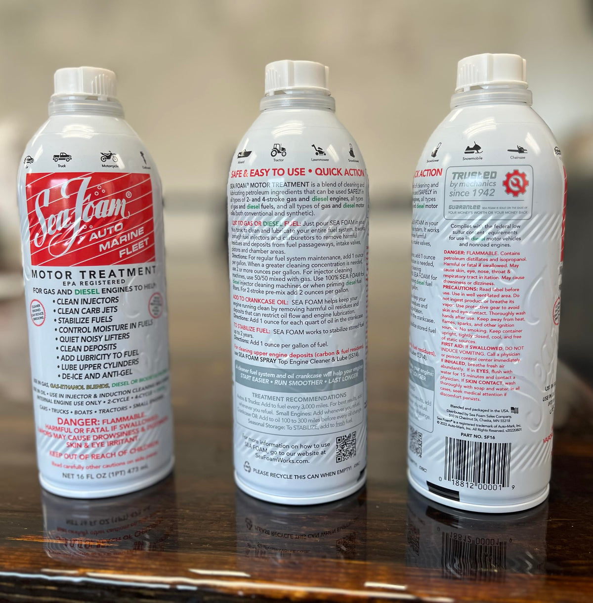 Sea Foam Motor Treatment Fuel & Oil Treatment 16 oz Pack of 4 I1541