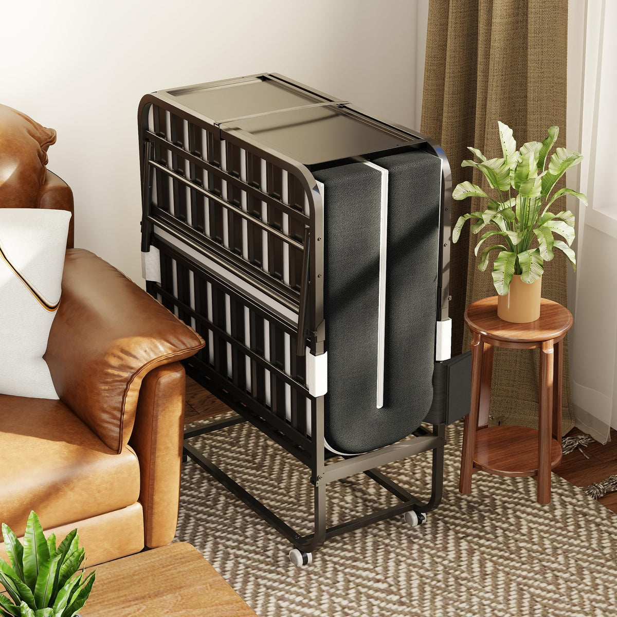 Folding Bed with Mattress & Headboard F772532
