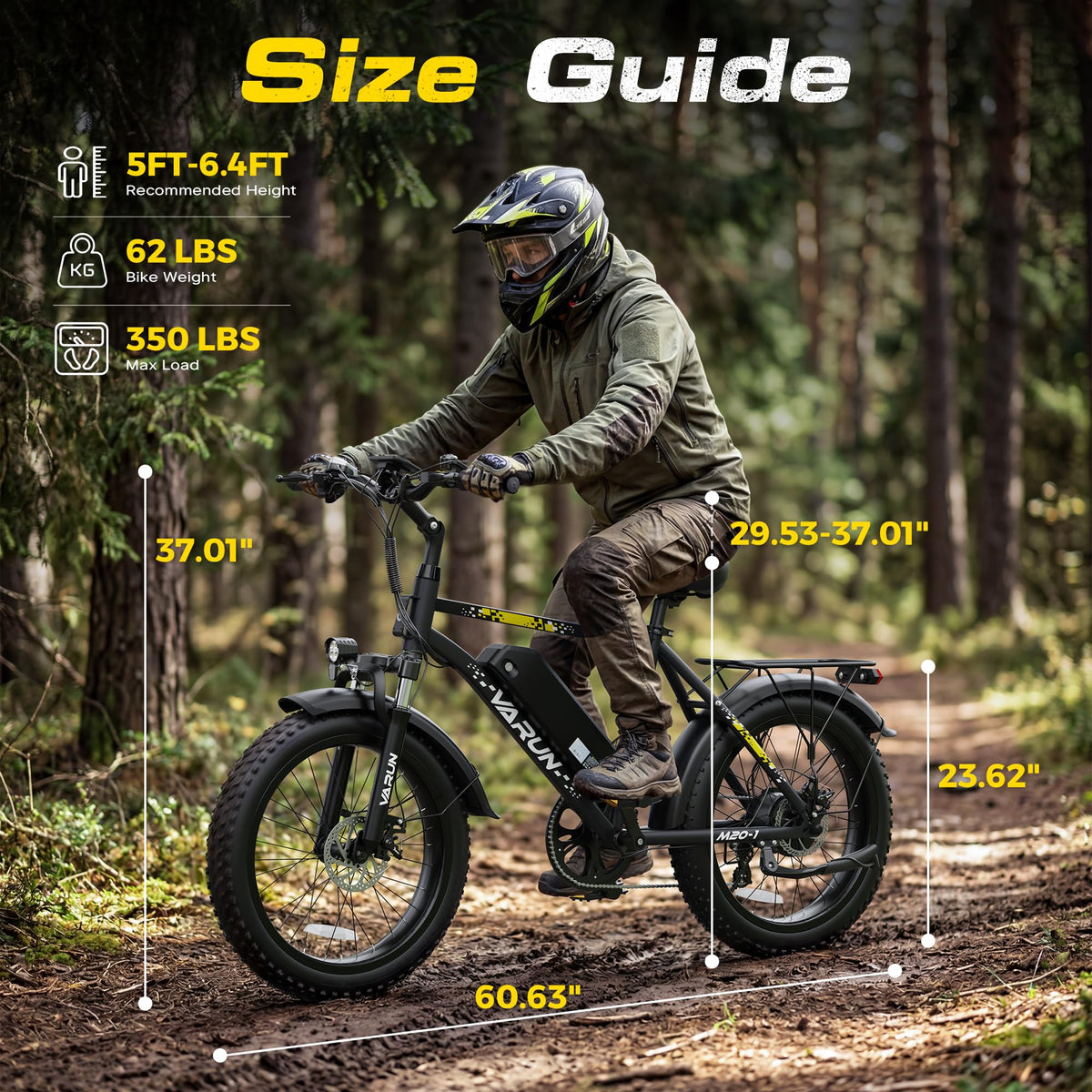 1000W Peak Motor 60+ Miles Fat Tire Electric Bike P985879